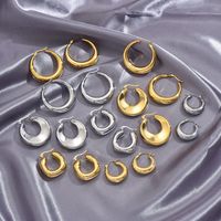 1 Pair Simple Style Classic Style C Shape Plating Titanium Steel 18k Gold Plated Silver Plated Ear Studs main image 9