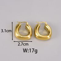 1 Pair Simple Style Classic Style C Shape Plating Titanium Steel 18k Gold Plated Silver Plated Ear Studs sku image 5