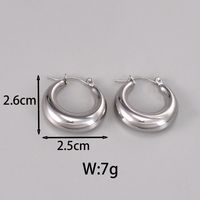 1 Pair Simple Style Classic Style C Shape Plating Titanium Steel 18k Gold Plated Silver Plated Ear Studs sku image 1