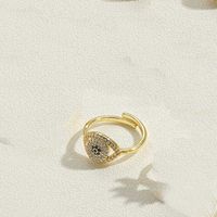 Ig Style Classic Style Devil's Eye Copper Enamel Plating Inlay Zircon 14k Gold Plated Open Rings main image 8