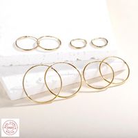 Simple Style Circle Plating Sterling Silver 18k Gold Plated Gold Plated Hoop Earrings main image 1