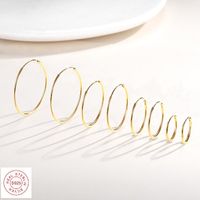 Simple Style Circle Plating Sterling Silver 18k Gold Plated Gold Plated Hoop Earrings sku image 5