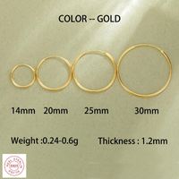 Simple Style Circle Plating Sterling Silver 18k Gold Plated Gold Plated Hoop Earrings main image 2