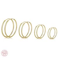 Simple Style Circle Plating Sterling Silver 18k Gold Plated Gold Plated Hoop Earrings main image 5