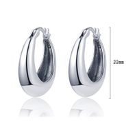 1 Pair Casual U Shape Plating Sterling Silver White Gold Plated Earrings main image 2