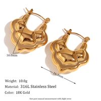 1 Pair Vintage Style Simple Style Irregular Solid Color Plating Stainless Steel 18k Gold Plated Drop Earrings sku image 27
