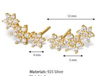 1 Pair Sweet Flower Plating Inlay Sterling Silver Zircon 18k Gold Plated White Gold Plated Ear Studs main image 2