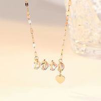 Simple Style Geometric Solid Color Stainless Steel Artificial Crystal Inlay Artificial Rhinestones 18K Gold Plated Women's Pendant Necklace main image 1