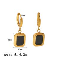 1 Pair Simple Style Quadrilateral Oval Polishing Plating 304 Stainless Steel 18K Gold Plated Drop Earrings main image 2