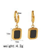 1 Pair Simple Style Quadrilateral Oval Polishing Plating 304 Stainless Steel 18K Gold Plated Drop Earrings sku image 1