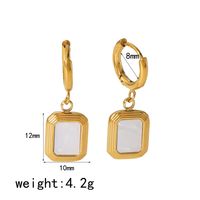 1 Pair Simple Style Quadrilateral Oval Polishing Plating 304 Stainless Steel 18K Gold Plated Drop Earrings main image 3
