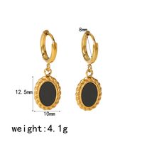 1 Pair Simple Style Quadrilateral Oval Polishing Plating 304 Stainless Steel 18K Gold Plated Drop Earrings main image 5