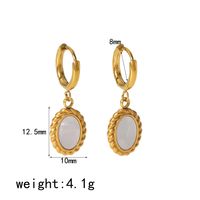 1 Pair Simple Style Quadrilateral Oval Polishing Plating 304 Stainless Steel 18K Gold Plated Drop Earrings main image 4