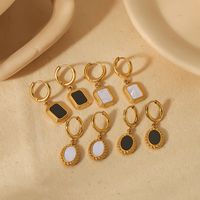1 Pair Simple Style Quadrilateral Oval Polishing Plating 304 Stainless Steel 18K Gold Plated Drop Earrings main image 6