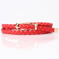 Simple Style Solid Color Pu Leather Alloy Women's Leather Belts main image 4