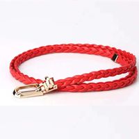 Simple Style Solid Color Pu Leather Alloy Women's Leather Belts sku image 1