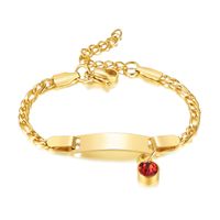 Casual Round Stainless Steel Gold Plated Zircon Bracelets In Bulk main image 1