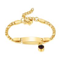 Casual Round Stainless Steel Gold Plated Zircon Bracelets In Bulk main image 3