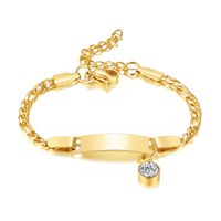 Casual Round Stainless Steel Gold Plated Zircon Bracelets In Bulk main image 5