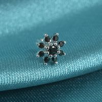 Elegant Sweet Shiny Flower Stainless Steel Turquoise Zircon Nose Studs In Bulk sku image 6