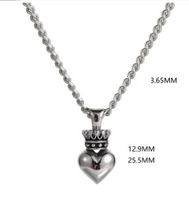Hip-hop Heart Shape Crown Titanium Steel Pendant Necklace main image 2
