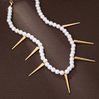 Exaggerated Punk Modern Style Pearl Plastic Zinc Alloy Beaded Women's Necklace main image 3