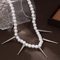 Exaggerated Punk Modern Style Pearl Plastic Zinc Alloy Beaded Women's Necklace main image 4