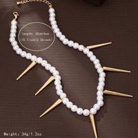 Exaggerated Punk Modern Style Pearl Plastic Zinc Alloy Beaded Women's Necklace main image 2