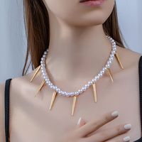 Exaggerated Punk Modern Style Pearl Plastic Zinc Alloy Beaded Women's Necklace main image 6