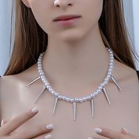 Exaggerated Punk Modern Style Pearl Plastic Zinc Alloy Beaded Women's Necklace main image 5