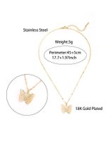 Elegant Butterfly Stainless Steel Zircon 18k Gold Plated Pendant Necklace main image 2