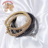 6 Pieces Casual Simple Style Classic Style Solid Color Honeycomb Ferroalloy Shiny Metallic Handmade Plating Chain Jewelry Accessories main image 6