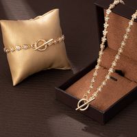 Lady Flower Alloy Inlay Artificial Pearls Women's Bracelets Necklace main image 1