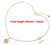 Lady Round Copper Plating Inlay Zircon 18k Gold Plated Pendant Necklace main image 2
