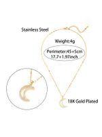 Elegant Glam Luxurious Moon Stainless Steel Plating Hollow Out Inlay Zircon 18k Gold Plated Pendant Necklace main image 2
