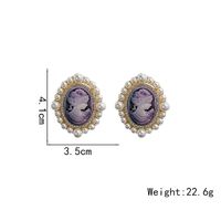 1 Paar Elegant Einfacher Stil Menschlich Inlay Legierung Künstliche Perlen Ohrstecker main image 2