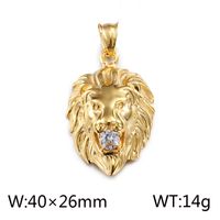 1 Piece Simple Style Cool Style Lion Titanium Steel Plating Inlay Jewelry Accessories sku image 2