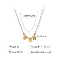 Ig Style French Style Commute Round Stainless Steel Titanium Steel Plating Inlay Natural Stone 18k Gold Plated Pendant Necklace main image 2