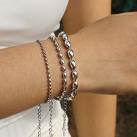 Simple Style Solid Color 304 Stainless Steel Bracelets In Bulk main image 5
