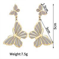 1 Pair Elegant Lady Simple Style Butterfly Plating Metal 304 Stainless Steel Painting Oil Pearl White 18K Gold Plated Drop Earrings main image 2