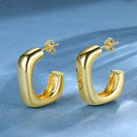 1 Pair Elegant Luxurious Square Plating Metal Copper Brass 18k Gold Plated Gold Plated Ear Studs main image 1