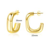 1 Pair Elegant Luxurious Square Plating Metal Copper Brass 18k Gold Plated Gold Plated Ear Studs main image 2