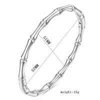 Simple Style Bamboo Solid Color Titanium Steel Plating Gold Plated Bangle main image 2