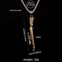 Casual Punk Pistol 201 Stainless Steel Zinc Alloy Unisex Pendant Necklace main image 5