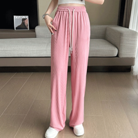 Women's Daily Casual Preppy Style Vacation Solid Color Full Length Straight Pants Wide Leg Pants main image 2