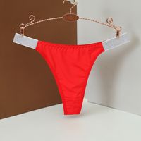 Solid Color Low Waist Thong Panties main image 4