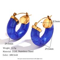 1 Pair Vintage Style Simple Style Classic Style Color Block Plating Stainless Steel 18k Gold Plated Ear Studs main image 2