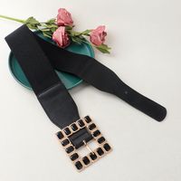 Elegant Square Pu Leather Inlay Artificial Rhinestones Women's Leather Belts main image 5