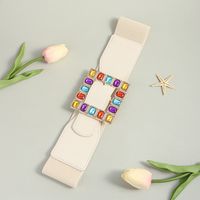 Elegant Square Pu Leather Inlay Artificial Rhinestones Women's Leather Belts main image 8