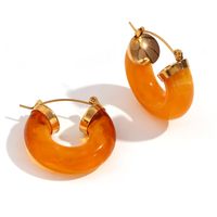 1 Pair Vintage Style Simple Style Classic Style Color Block Plating Stainless Steel 18k Gold Plated Ear Studs sku image 1